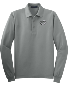 Silk Touch Long Sleeve Polo with Aspyr embroidered logo