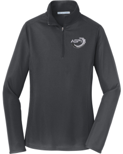 Ladies Pinpoint Mesh 1/2-Zip  with Aspyr embroidered logo