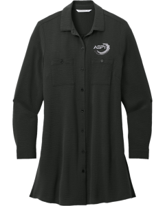 Women's Textured Crepe Long Tunic with Aspyr embroidered logo