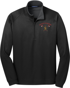 Vertical Texture 1/4-Zip Pullover with Embroidered Left Chest Logo