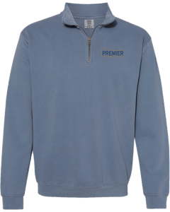 Unisex Garment-Dyed Quarter-Zip Sweatshirt with Embroidered Branch Logos