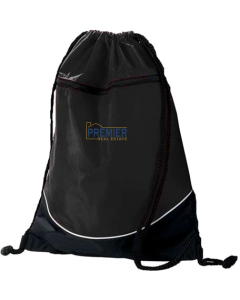 Tri-Color Drawstring Backpack with Embroidered Branch Logos