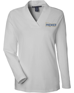 Women's Raleigh Shawl Collar Knit Top with Embroidered Branch Logos