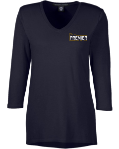 Women's Perfect Fit™ Bracelet-Length V-Neck Top with Embroidered Branch Logos