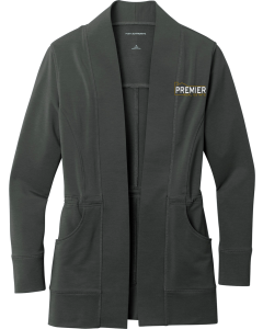 Ladies Microterry Cardigan with Embroidered Branch Logos