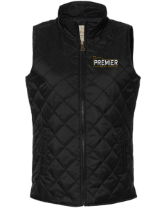 Women's Vintage Diamond Quilted Vest with Embroidered Branch Logos