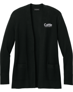 Women's Easy Care Open-Front Cardigan Sweater with Cattle Bank