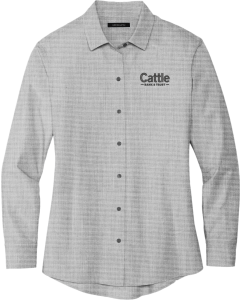 Women's Long Sleeve Stretch Woven Shirt with Cattle Bank