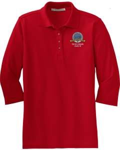 Ladies Silk Touch 3/4-Sleeve Polo with Embroidered JCDT Logo
