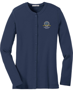 Ladies Concept Stretch Button-Front Cardigan with Embroidered JCDT Logo