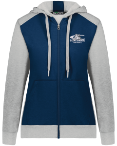 Women's Eco Revive™ Three-Season Triblend Fleece Full-Zip Hooded Sweatshirt with Embroidered C-Dog Softball Logo