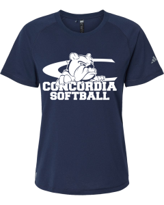Women's Blended T-Shirt with C-Dog Softball Logo