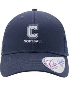 Women's Modern Trucker Cap with Embroidered C Softball Hat Logo