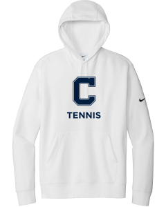 Club Fleece Sleeve Swoosh Pullover Hoodie with Block C Tennis Logo