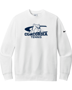 Club Fleece Sleeve Swoosh Crew with Concordia Tennis Logo