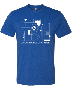 Unisex CVC T-Shirt with Music Lines logo