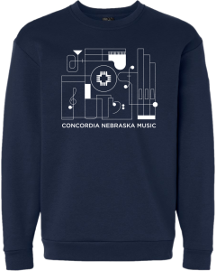 Men's Fleece Crewneck Sweatshirt with Music Lines logo