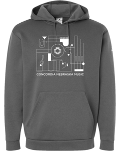 Men's Fleece Hooded Sweatshirt with Music Lines logo
