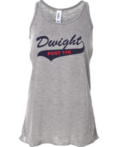 Women's Flowy Racerback Tank with Dwight Post 110 Logo
