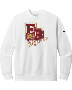 Club Fleece Sleeve Swoosh Crew with EB Tigers Logo