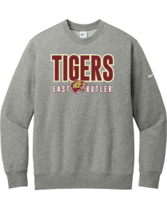 Club Fleece Sleeve Swoosh Crew with Tigers Logo