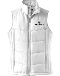 Ladies Puffy Vest with EMF Boys Golf Embroidered Logo