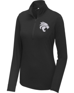 Women's PosiCharge  Tri-Blend Wicking 1/4-Zip Pullover with Bobcat Embroidered logo