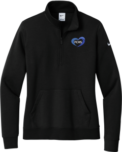 Ladies Club Fleece Sleeve Swoosh 1/2-Zip with FCHS Embroidered Logo