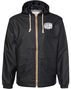 Unisex Vintage Hooded Rain Jacket with Embroidered MIdwest Machinery Logo