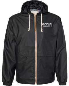 Unisex Vintage Hooded Rain Jacket with Embroidered GCE Logo