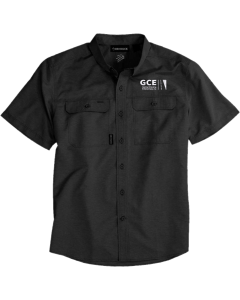 Men's Crossroad Woven Short Sleeve Shirt with Embroidered GCE Logo