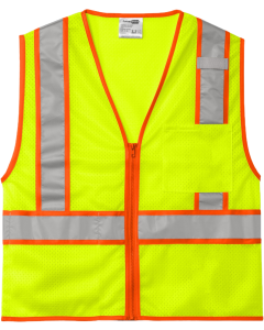 ANSI 107 Class 2 Mesh Zippered Two-Tone Vest with Midwest Machinery Safety Logo