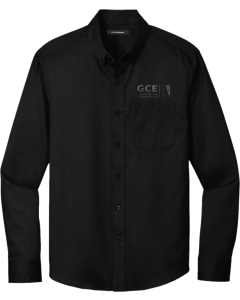 Long Sleeve SuperPro React Twill Shirt with Embroidered GCE Logo