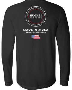 Jersey Long Sleeve Tee with Hughes Brothers Logo with Flag