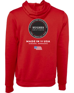 Unisex Sponge Fleece Hoodie with Hughes Brothers Logo with Flag