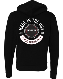 Unisex Sponge Fleece Full-Zip Hoodie with Made in the USA Quality Forged Logo