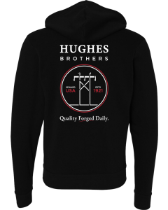 Unisex Sponge Fleece Full-Zip Hoodie with Hughes Brothers Logo