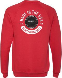 Sponge Fleece Raglan Crewneck Sweatshirt with Made in the USA Quality Forged Logo