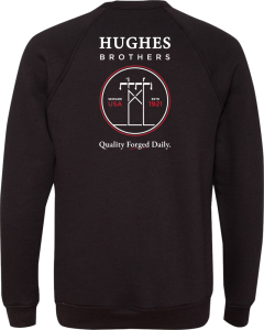 Sponge Fleece Raglan Crewneck Sweatshirt with Hughes Brothers Logo