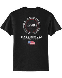 Tall Core Blend Tee with Hughes Brothers Logo with Flag