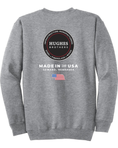 Tall Essential Fleece Crewneck Sweatshirt with Hughes Brothers Logo with Flag