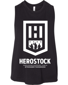 Women's Racerback Crop Tank with Herostock Tonal Full Front Print