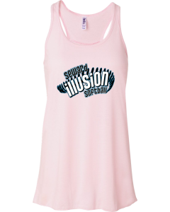 Women's Flowy Racerback Tank with Illusion Softball Logo