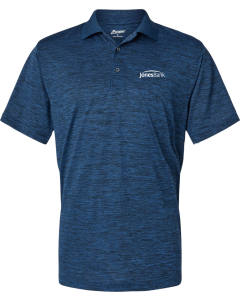 Dakota Striated Heather Polo with Jones Bank 1 color logo