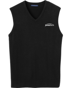 Sweater Vest with Embroidered Jones Bank Logo