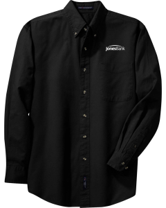 Tall Long Sleeve Twill Shirt with Embroidered Jones Bank Logo