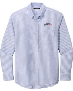 SuperPro ™ Oxford Stripe Shirt with Jones Bank 1 color logo
