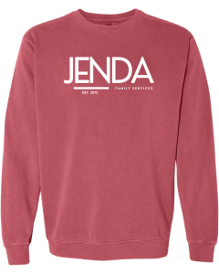 Unisex Garment-Dyed Crewneck Sweatshirt with Jenda Established Logo