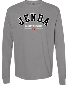 Unisex Garment-Dyed Heavyweight Long Sleeve T-Shirt with Jenda Arched Logo