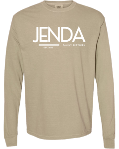 Unisex Garment-Dyed Heavyweight Long Sleeve T-Shirt with Jenda Established Logo